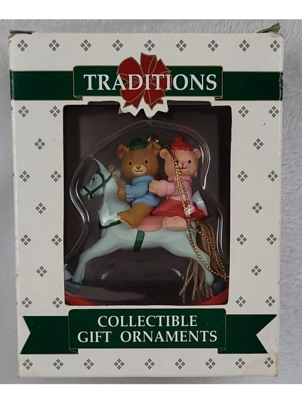 Traditions Collectable Gift Ornament 92 Teddy Bears On Rocking Horse NIB Christm